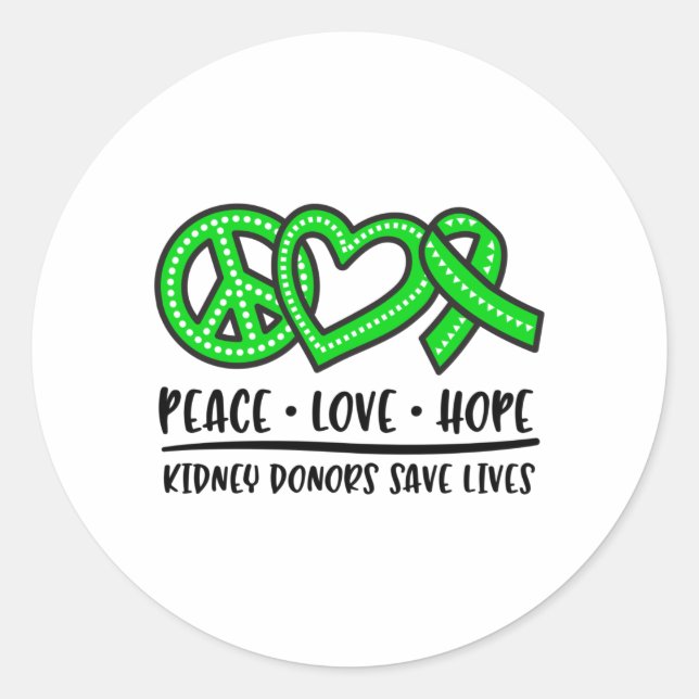 Kidney Donation awareness, Kidney donor Classic Round Sticker (Front)