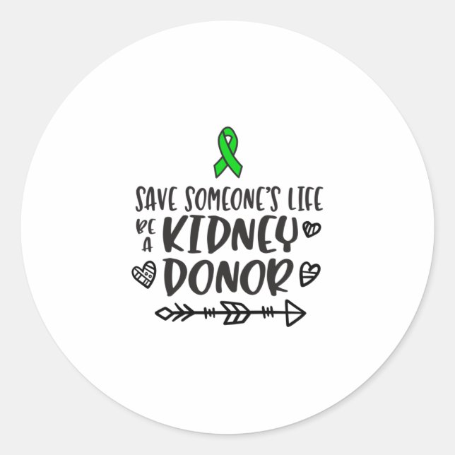 Kidney Donation awareness, organ donor Classic Round Sticker (Front)