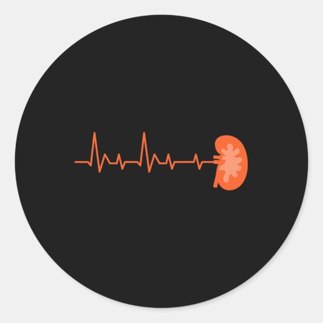 Kidney Donor - Ekg Heartbeat Organ Kidney Disease  Classic Round Sticker (Front)