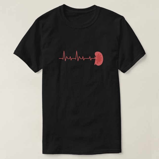 Kidney Heartbeat - EKG Pulse Heart Rate Dialysis T-Shirt (Design Front)