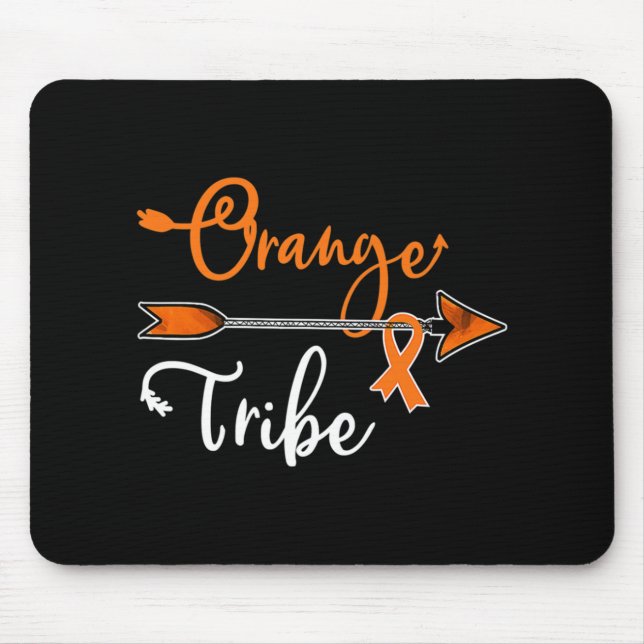 Kidney Leukaemia Cancer Awareness Orange Ribbon Tr Mouse Pad (Front)