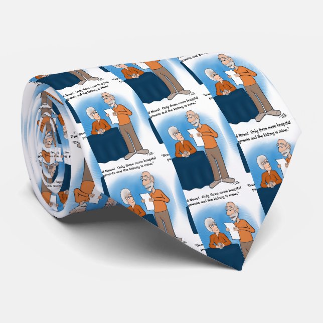 Kidney Payment Instalments White Necktie (Rolled)