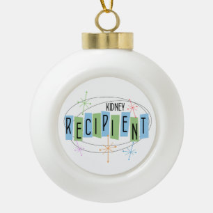 Kidney Recipient Retro Style Ceramic Ball Christmas Ornament