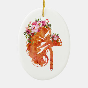 Kidney section ceramic ornament