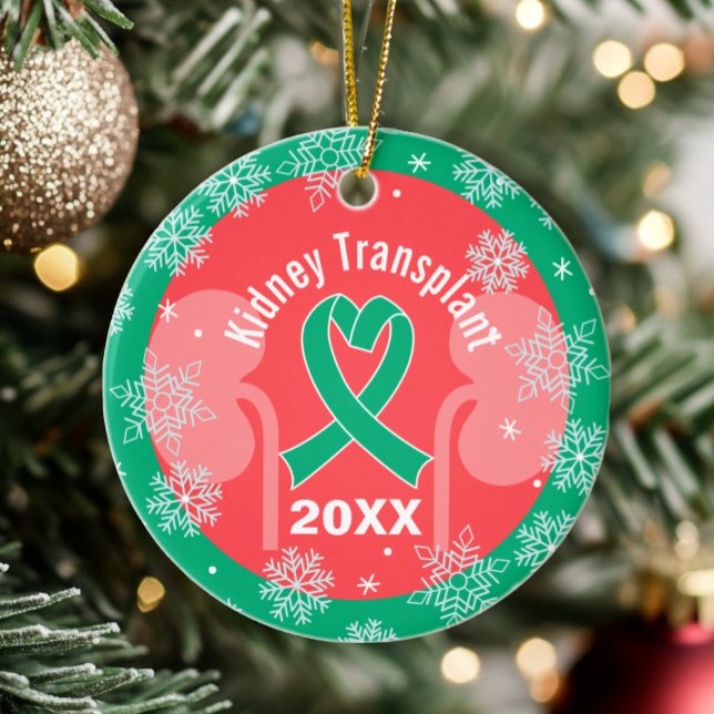 Kidney Transplant Custom Holiday SnowflakeOrnament Ceramic Ornament (Creator Uploaded)