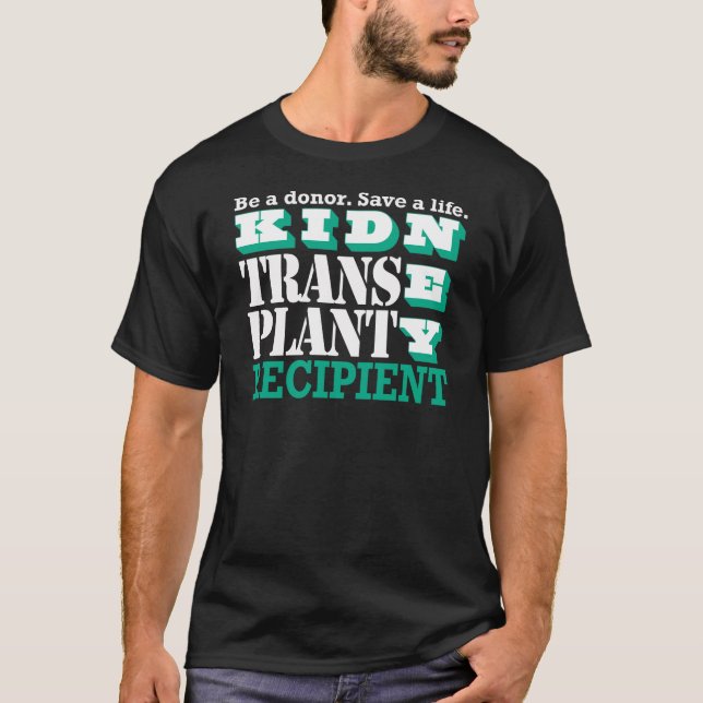 Kidney Transplant Recipient Block T-Shirt (Front)