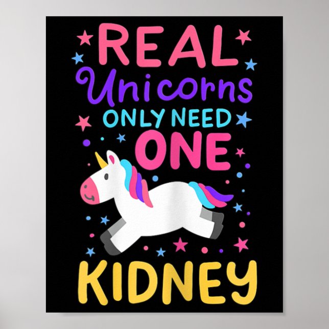 Kidney Transplant Renal Surgery Cute Unicorn For G Poster (Front)