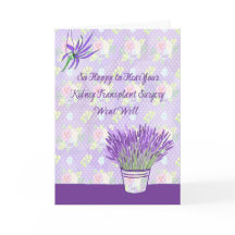 Kidney Transplant Surgery Card in Lavender