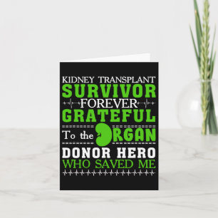 Kidney Transplant Survivor Organ Kidney Donor Reci Card