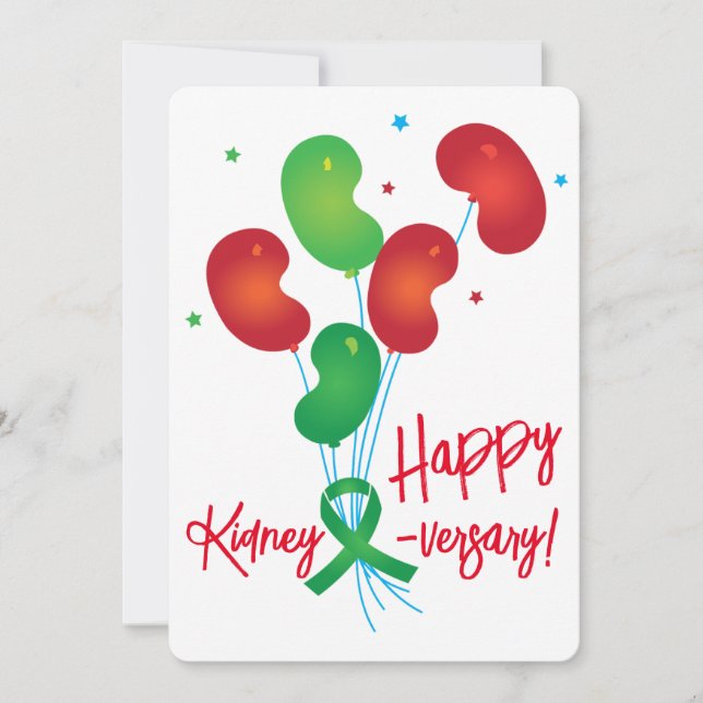 Kidney-versary Balloons Customizable Invitation (Front)