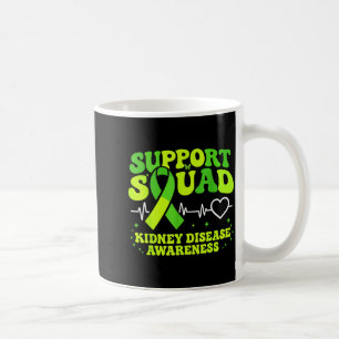 Kidney warrior support squad green ribbon coffee mug