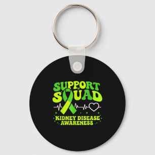 Kidney warrior support squad green ribbon keychain