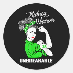 Kidney Warrior Unbreakable Kidney Awareness Gift Classic Round Sticker