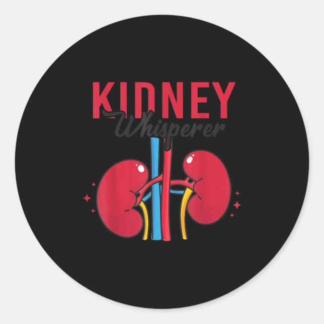 Kidney Whisperer Funny Dialysis Technician Nephrol Classic Round Sticker (Front)