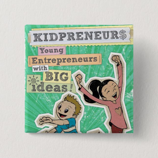 KIDPRENEURS 2 INCH SQUARE BUTTON (Front)