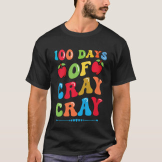 Kids 100 Days of Cray Cray - Apples and Books T-Shirt