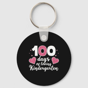 Kids 100 Days Of Kindergarten Tee Girls Love 100th Keychain