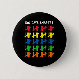 Kids 100 Days of School  100 Tally Marks  2 Inch Round Button