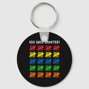 Kids 100 Days of School  100 Tally Marks  Keychain