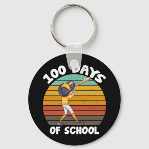 Kids 100 Days Of School Boys 100th Day Baseball Keychain