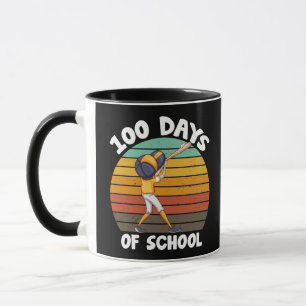 Kids 100 Days Of School Boys 100th Day Baseball Mug