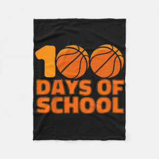 Kids 100 Days Of School Bysketbyll 100th Day Of Sc Fleece Blanket