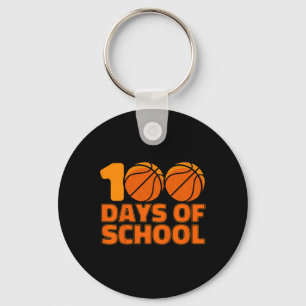 Kids 100 Days Of School Bysketbyll 100th Day Of Sc Keychain