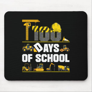 Kids 100 Days Of School Construction Vehicle Toddl Mouse Pad