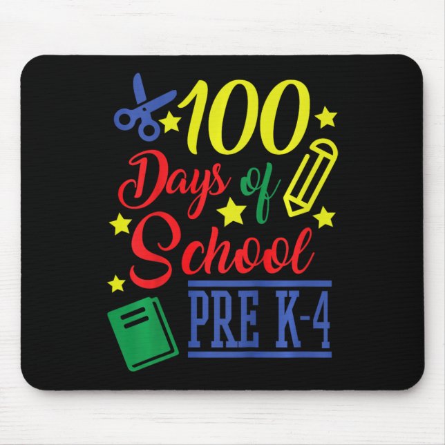 Kids 100 Days Of School Pre-k 4  Mouse Pad (Front)
