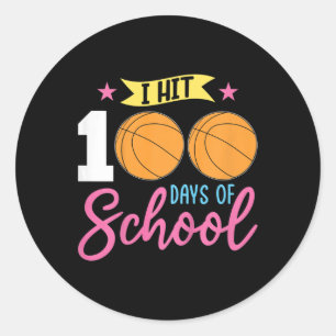 Kids 100th Day Of School Girls I Hit 100 Days Of S Classic Round Sticker