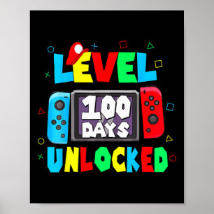 Kids 100th Of School Shirt Level 100 Days Of Schoo Poster