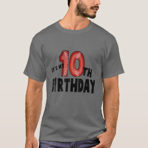 Kids 10 Year Old Baseball Game 10Th Birthday Boys T-Shirt