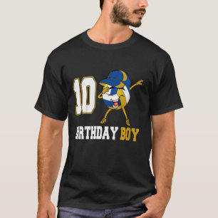 Kids 10 Year Old Dabbing Volleyball 10th Birthday T-Shirt
