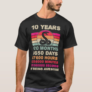 Kids 10 Year Old Snake Tenth Snake 10 Birthday Boy T-Shirt