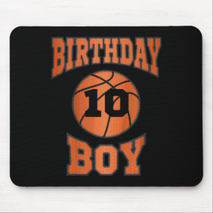 Kids 10th 10 ten years old happy birthday boy bask mouse pad