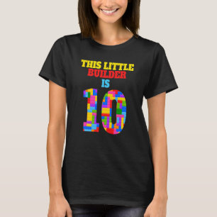 Kids 10th Birthday 10 Years Old Builder Boy Girl B T-Shirt