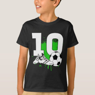 Kids 10th Birthday Boys 10 Years Soccer Football T T-Shirt