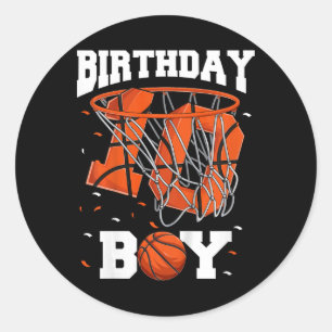 Kids 10th Birthday Bysketbyll Kids Classic Round Sticker