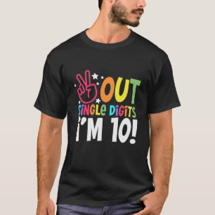 Kids 10Th Birthday-Peace Out Single Digits I'm 10 T-Shirt