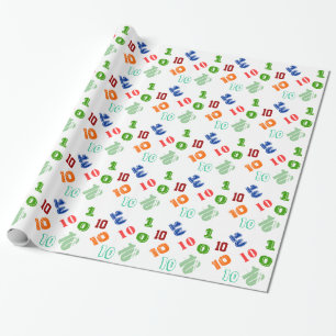 Kids 10th birthday personalize age wrapping paper