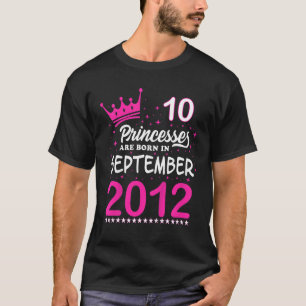 Kids 10th Birthday Pink Princesses Are Born In Sep T-Shirt