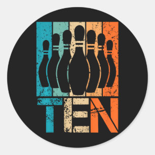 Kids 10th Bowling Birthday 10 Year Old Birthday Bo Classic Round Sticker