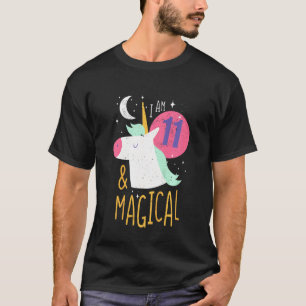 Kids 11 And Magical Girl Eleventh Birthday Party C T-Shirt