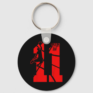 Kids 11 Year Old 11th Bysketbyll Birthday Partythe Keychain
