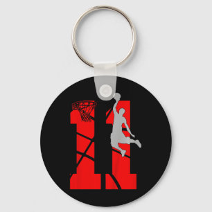 Kids 11 Year Old 11th Bysketbyll Birthday Partythe Keychain