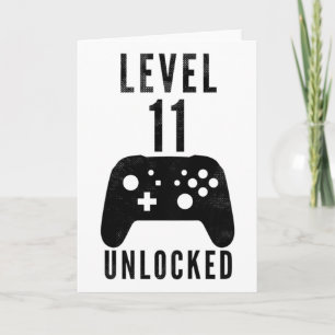 Kids 11 Year Old Birthday Gamer Level 11 Unlocked  Card