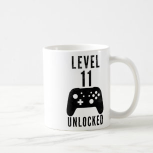 Kids 11 Year Old Birthday Gamer Level 11 Unlocked Coffee Mug