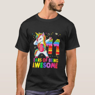 Kids 11 Years Old 11Th Birthday Unicorn Pop It T-Shirt