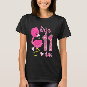 Kids 11th Birthday Pink Flamingo 11th Birthday Gir T-Shirt