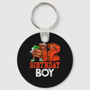 Kids 12 Year Old Basketball Dabbing 12th Birthday Keychain